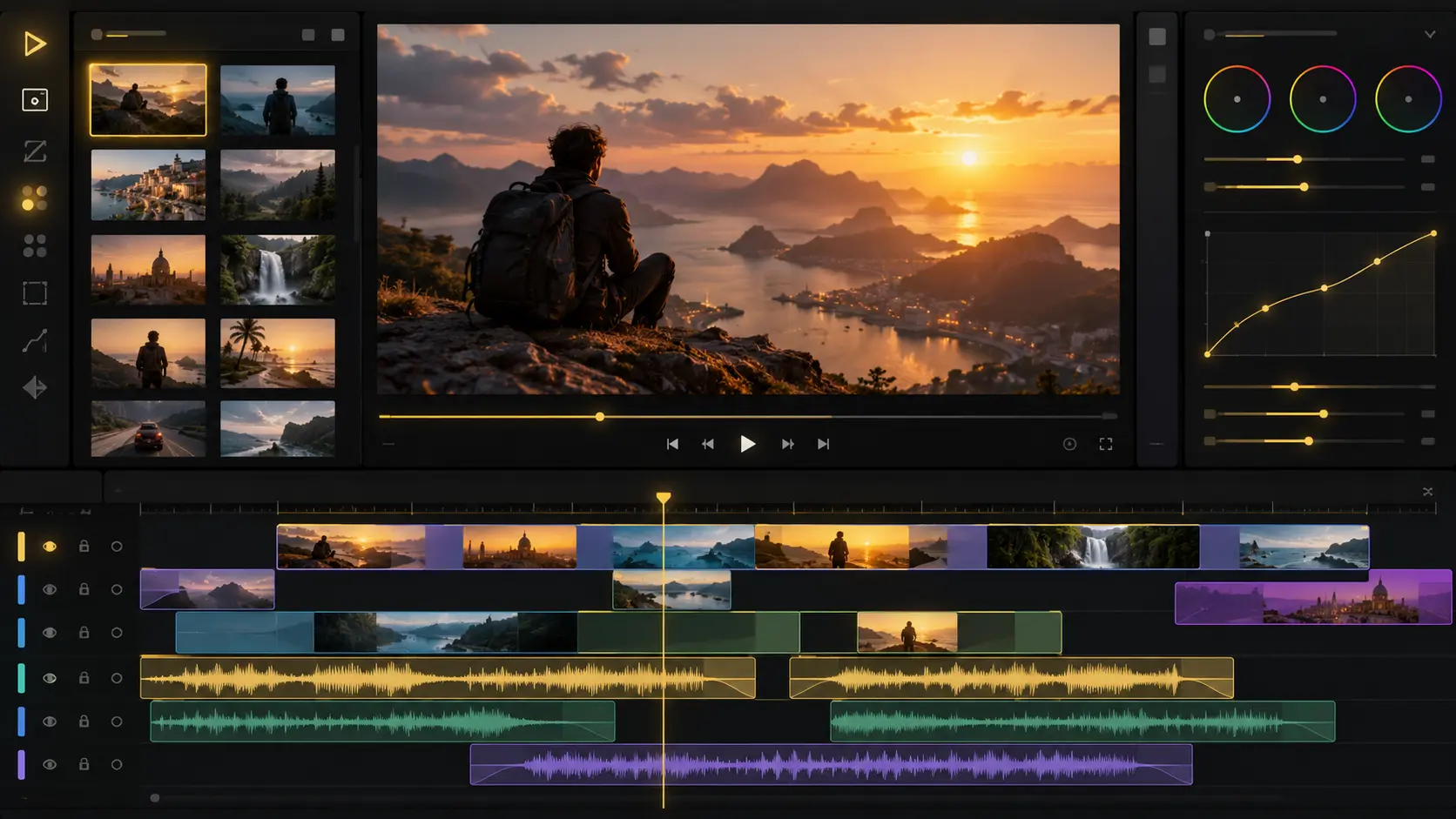 YT Create multitrack timeline editor