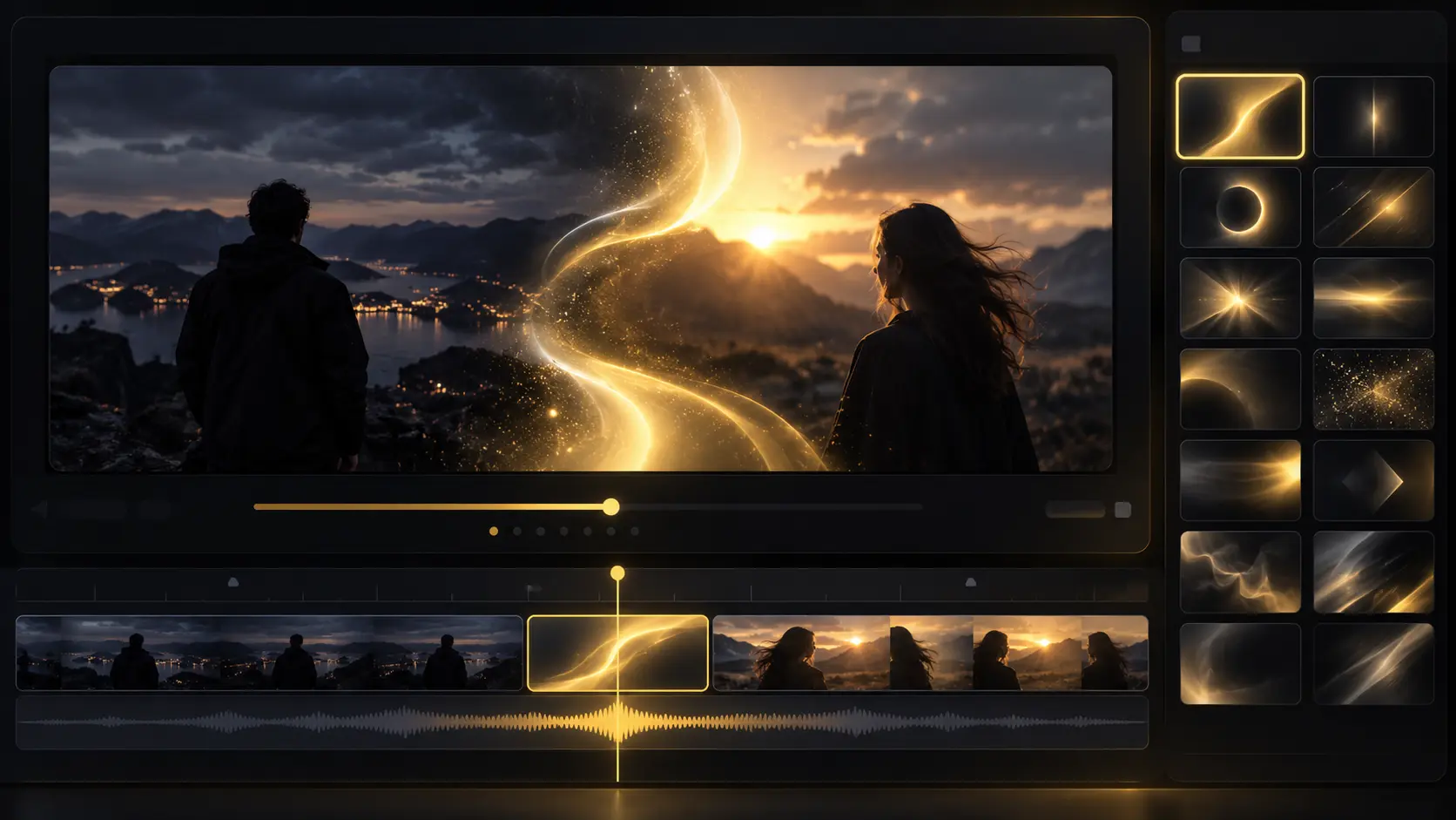 Video transitions library